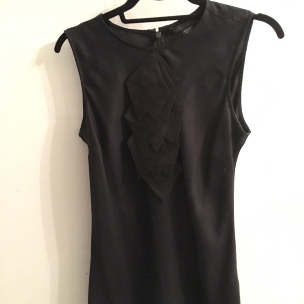 Kenneth Cole Black Silk Shell w/tulle detail (S)